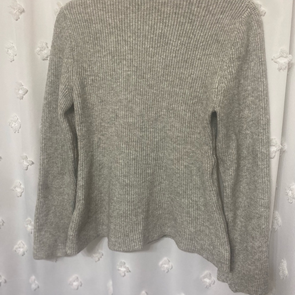 Zara Light Gray Ribbed Turtleneck Sweater
